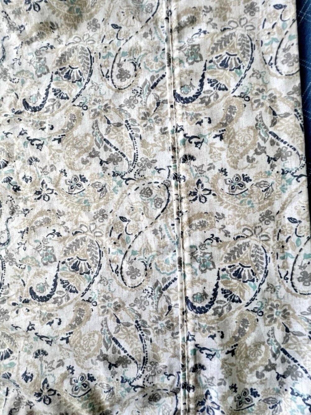 South Point Queen Size Flat Sheet Microfiber 50% Recycled Blue Paisley Bedding